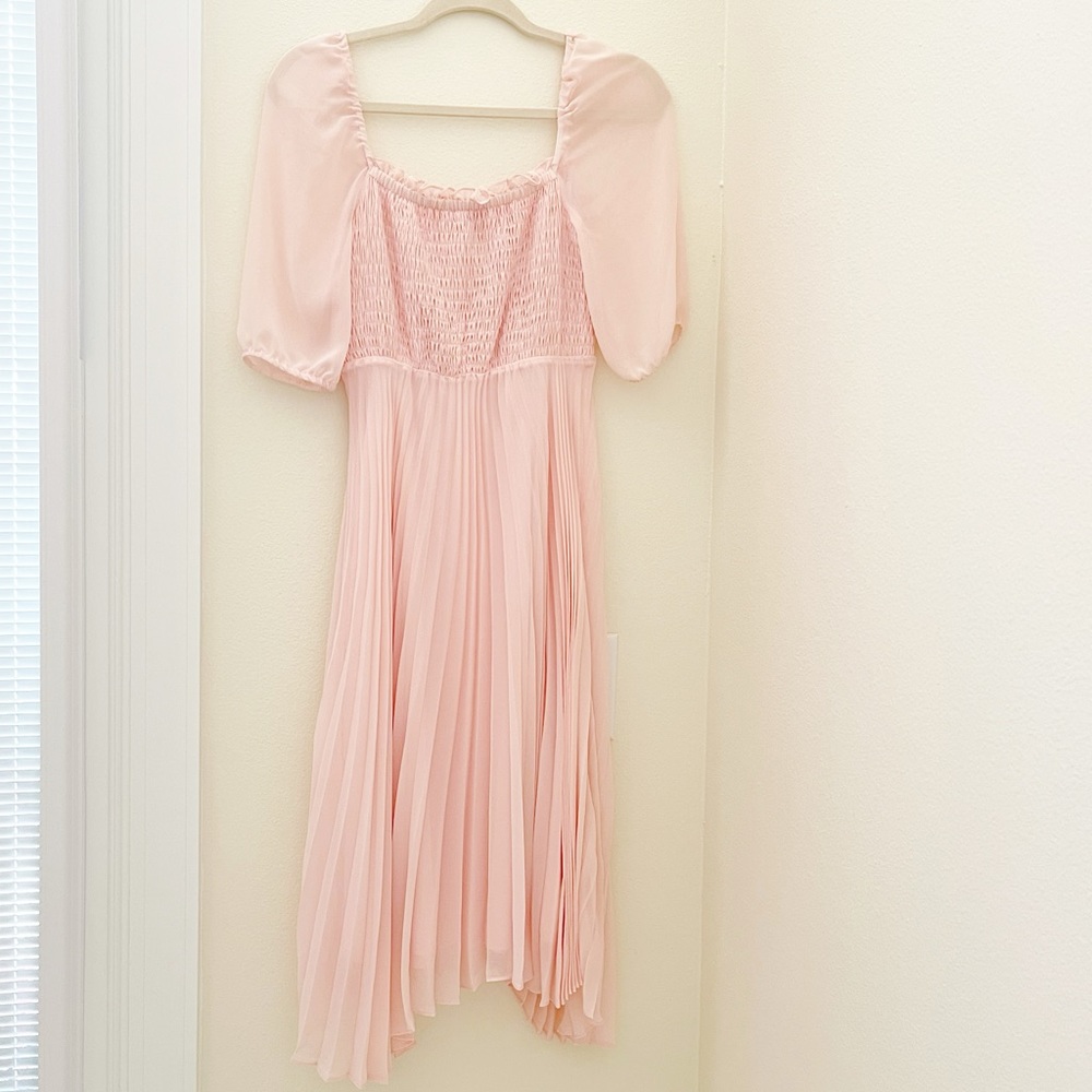 BCBG Pink Pleated Dress